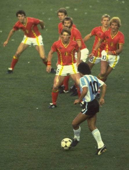 Diego Maradona against Belgium: the real story behind the famous image |  World Cup 2014 | The Guardian