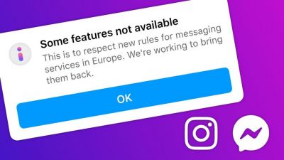 Facebook and Instagram disable features in Europe