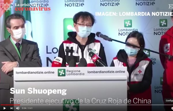 Sun Shuopeng, presidente de la Cruz Roja China, amonesta a las autoridades italianas por el tipo de confinamiento
