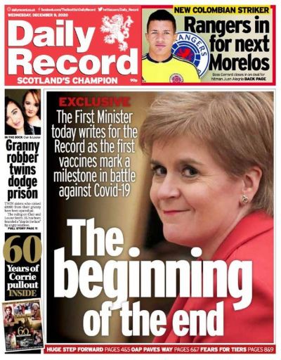 Scotland's papers: Vaccination rollout the 'beginning of the end'
